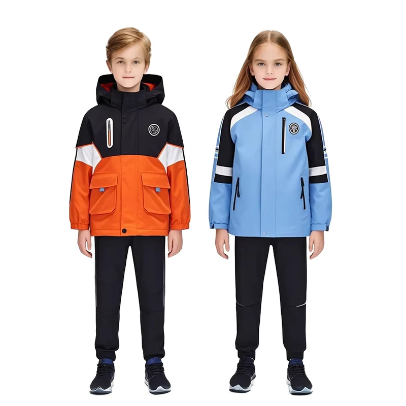 Custom Logo Primary School Uniform Kids Polo Shirt Pants and Jacket Tracksuit Set
