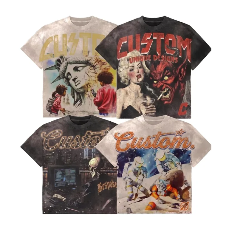 Custom-Logo-Printed-T-Shirt-Mens-Heavyweight-Cotton-300gsm-Drop-Shoulder-Vintage-Wash-Retro-Graphic-Print-Streetwear-Tee