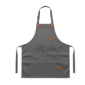 Custom Logo Printed Washable Durable Reusable Eco Friendly Canvas Waist Apron Restaurant Milk Tea Cafe Waiter Halter Chef