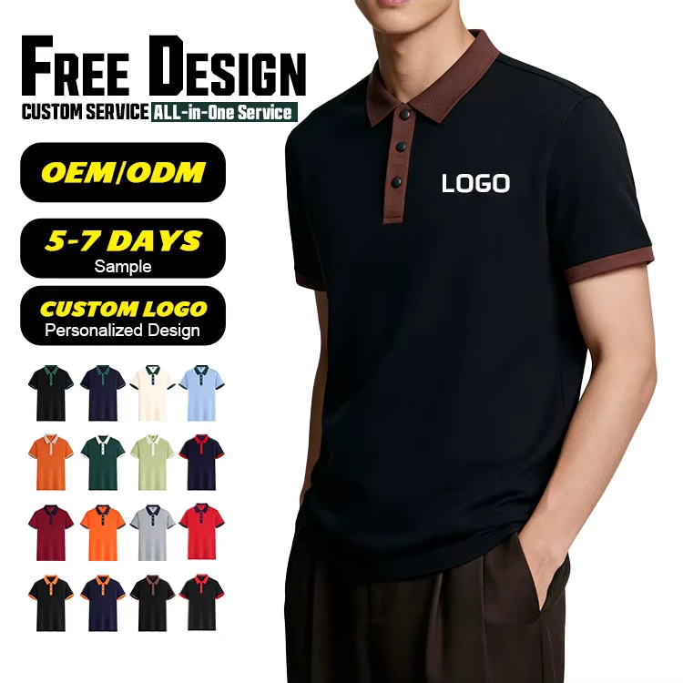 Custom Logo Printing Business Enterprise Staff Polo Shirts Teamwear Work Uniform Cotton Solid Color Men Women Polo T shirts