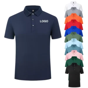 Custom Logo Restaurant Bar Waiter Workwear Lapel Uniforms Business Men’s Polo Shirts Slim Fit Summer Polyester Golf Polo T Shirt