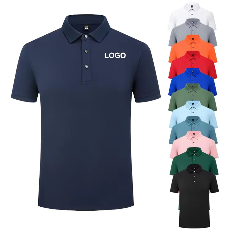 Custom-Logo-Restaurant-Bar-Waiter-Workwear-Lapel-Uniforms-Business-Mens-Polo-Shirts-Slim-Fit-Summer-Polyester-Golf-Polo-T-Shirt