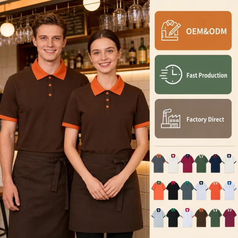 Custom-Logo-Restaurant-Uniform-Polo-Shirts-Breathable-Durable-Moisture-Wicking-Waitstaff-Work-Wear-Factory-Direct