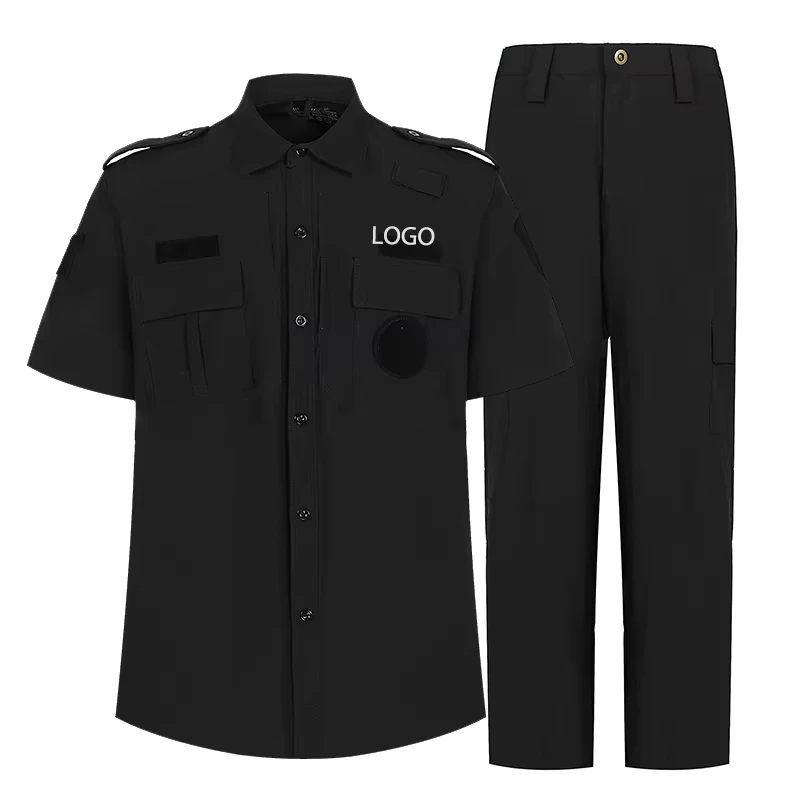 Custom Logo Security Guard Training Suit Summer Nylon Spandex Quick Dry Multi Pocket Durable Patrol Uniform Set