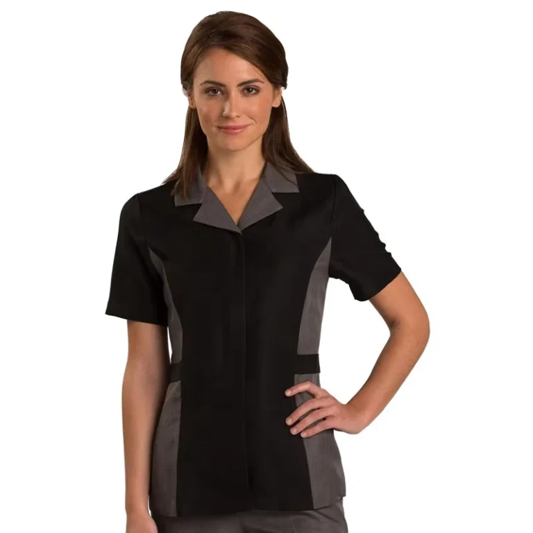 Custom-Logo-Short-Sleeve-Hotel-Restaurant-Cleaning-Worker-Staff-Waiter-Ladies-Housekeeping-Maid-Uniform-Top