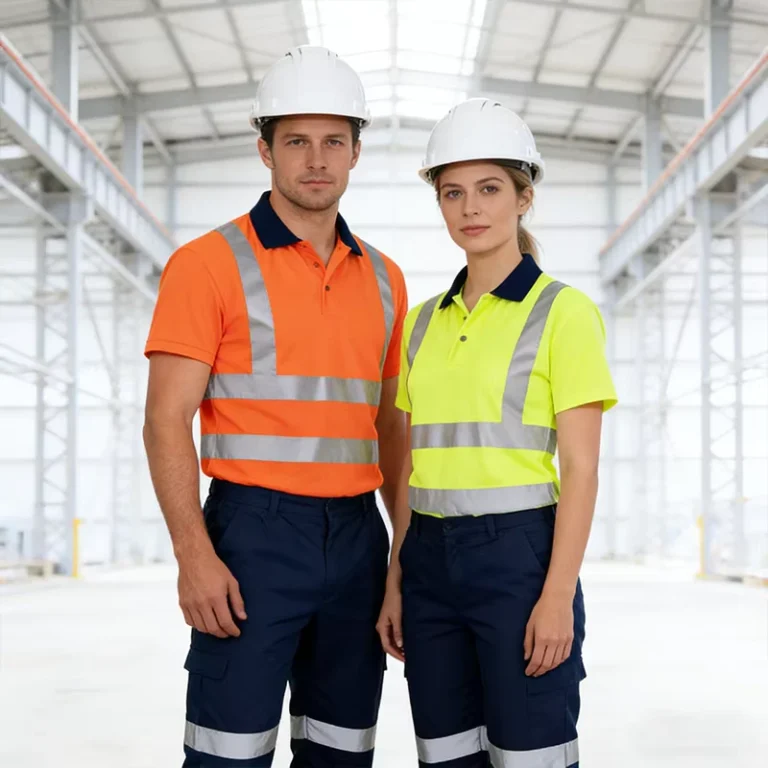 Custom-Logo-Short-Sleeve-Polyester-Mechanical-Industrial-Construction-Builder-Coal-Safety-High-Visibility-Workwear-Work-Shirts
