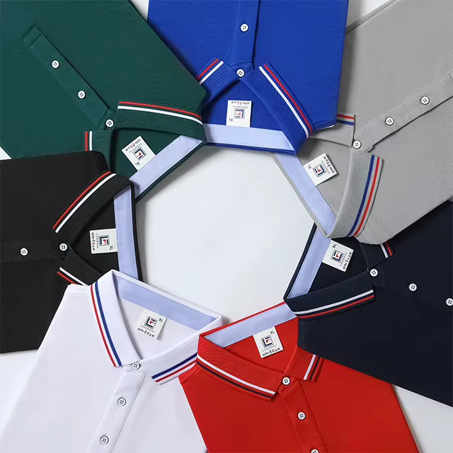 Custom Logo Solid Color Plain Blank Pique Polyester Embroidery Washed T Shirt Cotton T shirts Men's Golf Shirts