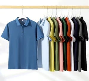 Custom Logo Solid Formal Knitted Stand Collar T Shirt 160gsm Quick Dry Short Sleeve High Quality Unisex Silk Screen