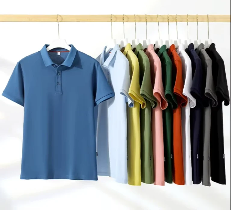 Custom-Logo-Solid-Formal-Knitted-Stand-Collar-T-Shirt-160gsm-Quick-Dry-Short-Sleeve-High-Quality-Unisex-Silk-Screen
