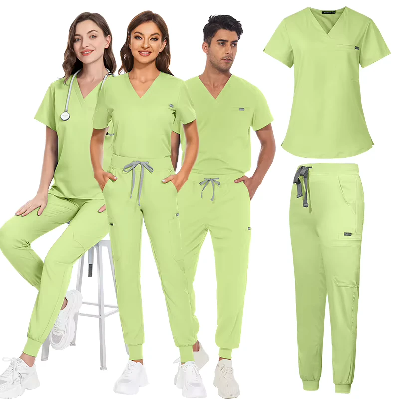 Custom Logo Surgical Uniform Hospital Medical Unisex Scrub Set for Nurses and Doctors