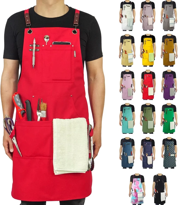 Custom Logo Unisex Chef Waiter Cooking Kitchen Bar Apron Long Commercial Cafe Restaurant Apron