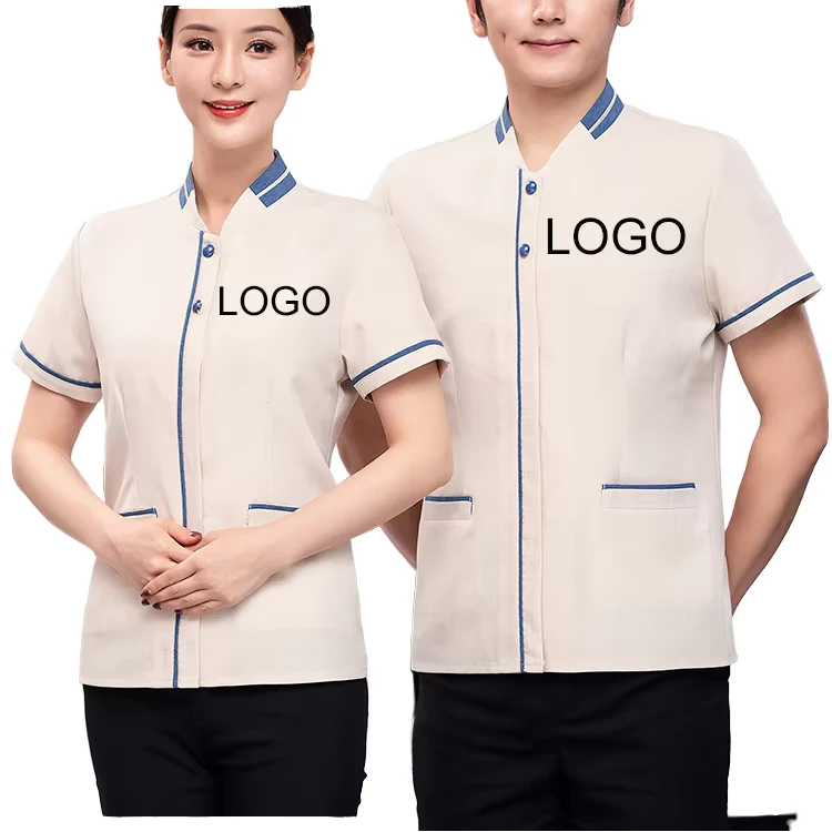 Custom-Logo-Unisex-Hotel-Staff-Uniforms-Cleaner-Waiter-Housekeeping-Workwear