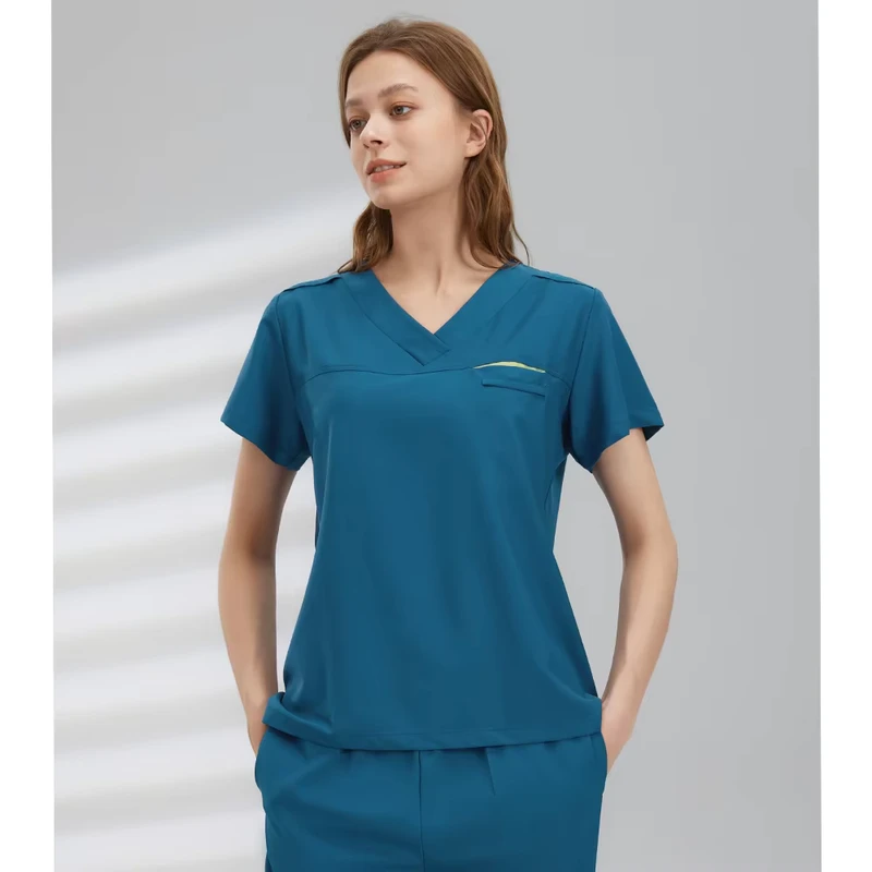 Custom Logo Unisex Nurse Scrub Set Spandex Polyester Medical Uniform