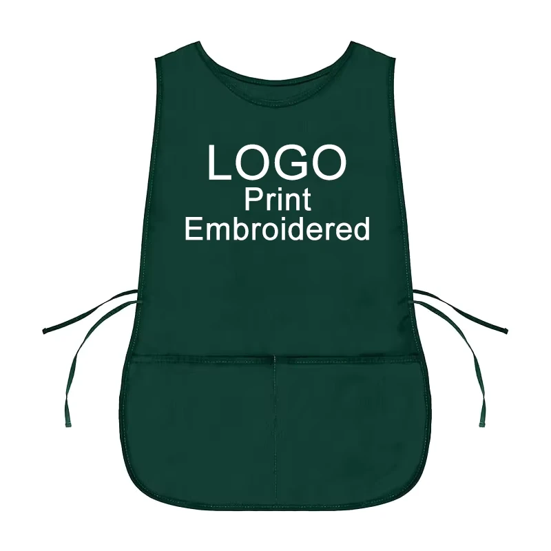 Custom Logo Unisex Polyester Cotton Vest Apron Double-Sided Cobbler Kitchen Apron