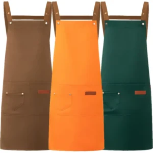 Custom Logo Waiter Salon Cooking and Kitchen Apron with Metal Buckles Adjustable Waterproof Apron