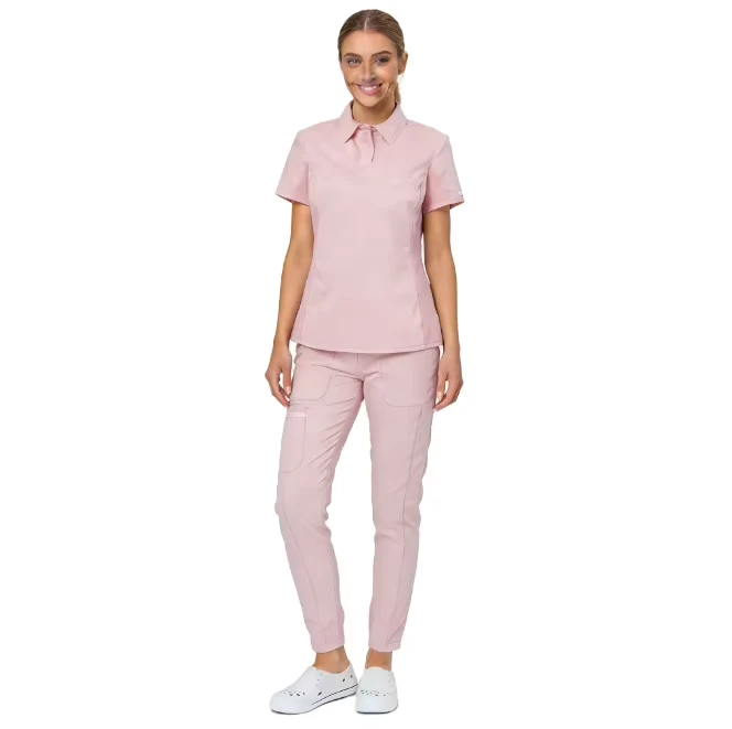 Custom-Logo-Womens-Woven-Soft-Stretch-Breathable-Nursing-Scrub-Set