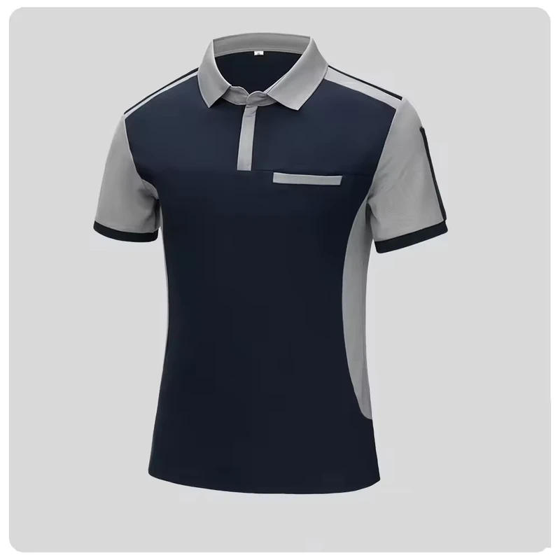 Custom Logo Work Polo Shirt Cotton Polyester Embroidery Hotel Restaurant Waiter Housekeeping Uniform