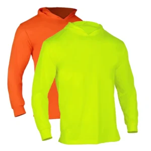Custom Logo Yellow High Visibility Long Sleeve Breathable Polyester Workwear Shirt Reflective Safety Clothing Hoodie