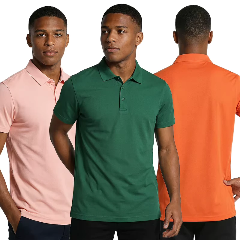 Custom Logo and Label Slim Fit Men's Polo Shirts Short Sleeve Breathable Sports Shirt High Quality Personalized T-shirt