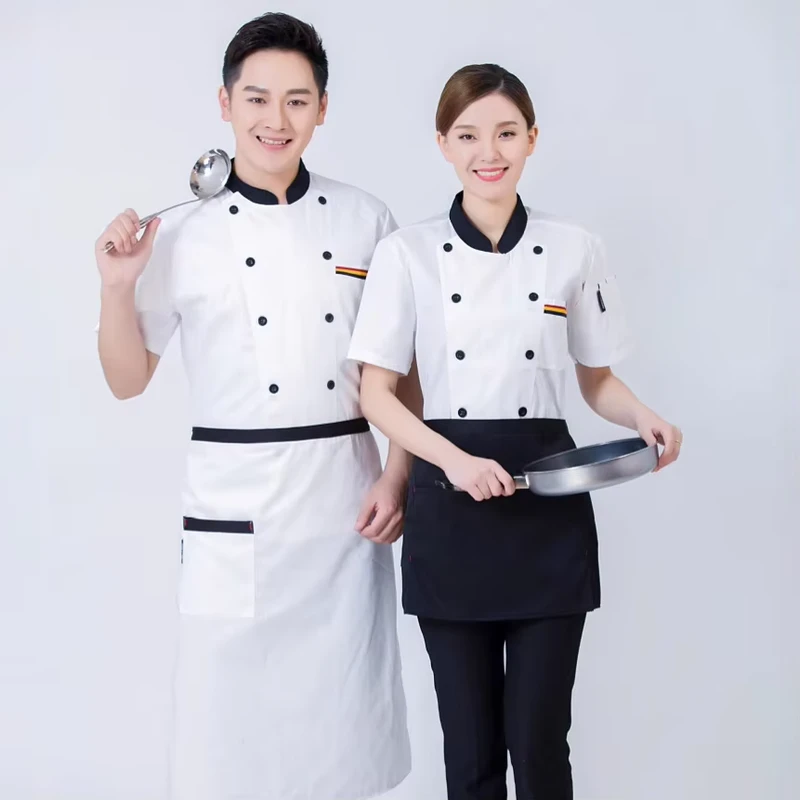 Custom-Made Unisex Restaurant Bar Chef Uniforms Polyester Cotton Woven Fabric Digital Print Long-Sleeve Winter Uniforms
