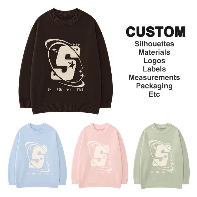 Custom-Make-OEM-ODM-Men-Sweaters-Jacquard-Cartoon-Pullover-Knitwear-Fashion-Knit-Sweater-Crew-Neck-Cotton-Black-Custom-Sweater