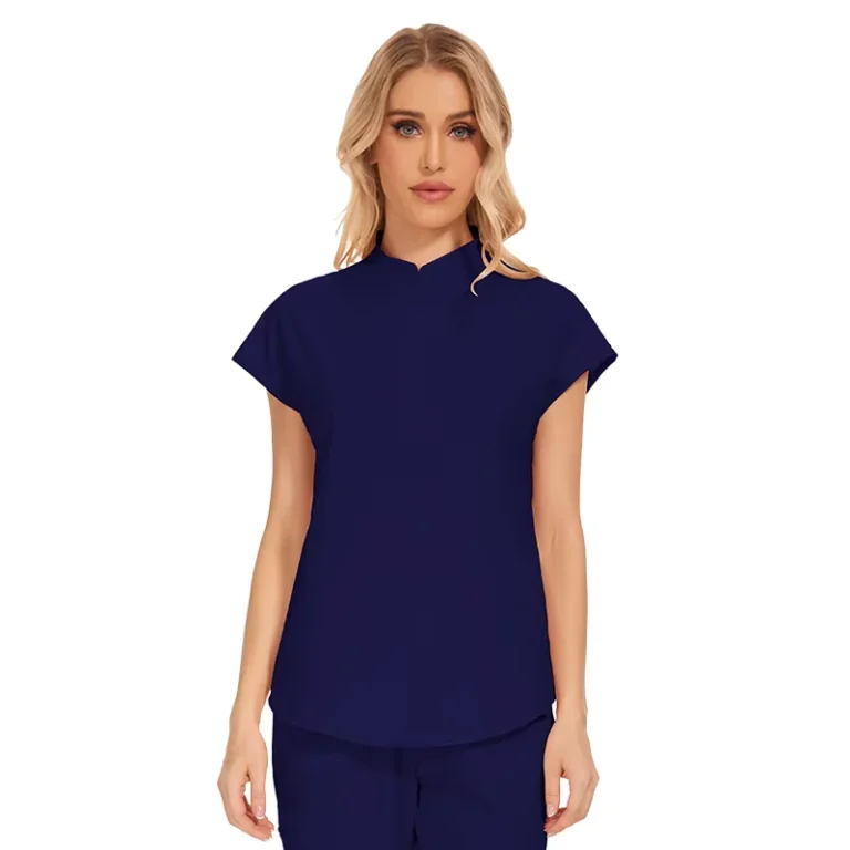 Custom-Medical-Nurse-Scrub-Set-Short-Sleeve-Top-and-Jogger-Pants-Stretch-Slim-Fit-Spa-Wear