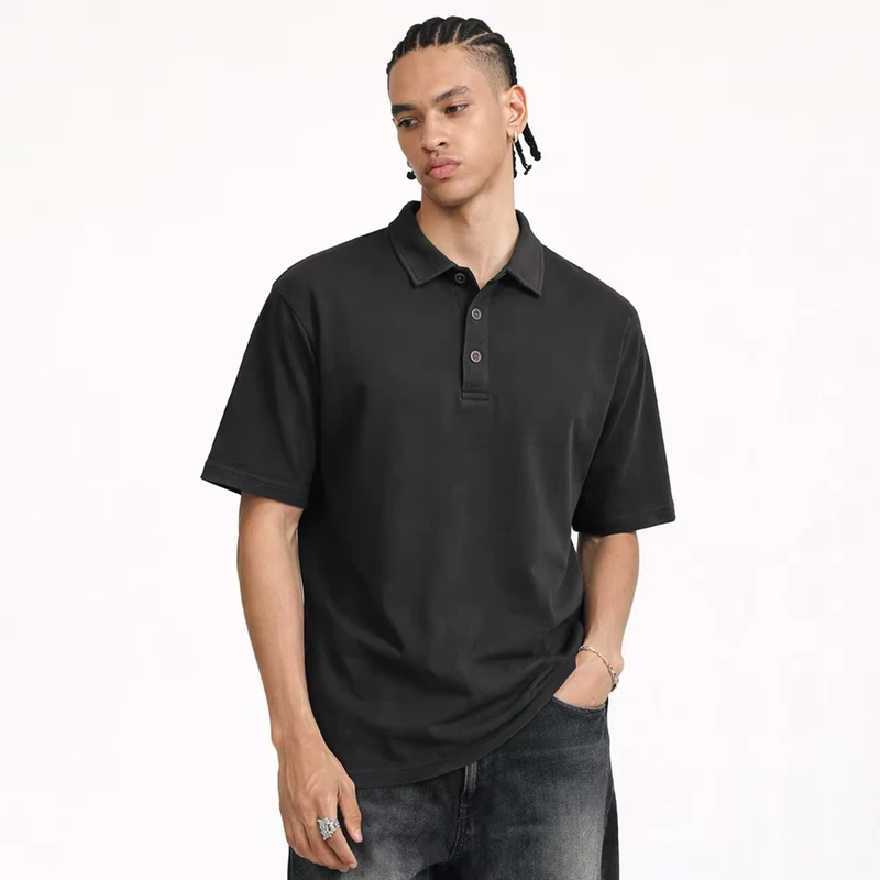 Custom Men Polo Shirt Plain Solid 100% Cotton Short Sleeve Lapel T Shirt Breathable Casual Workwear
