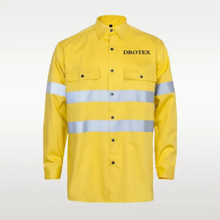 Custom-Men-Women-Electric-Road-Fire-Resistant-Reflector-Nomex-Safety-Work-Clothes-Hi-Vis-Workwear-Shirt-With-Pocket