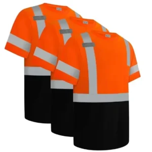 Custom Men Working Tshirts Quick Dry Construction Reflective Safety Clothing Roadway Warning T Shirt with Logo