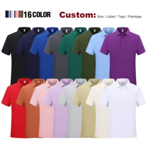 Custom Men’s Button up Polo Shirt Fashion Business Work Wear Short sleeved T shirt Tops Casual Street Men’s Clothing