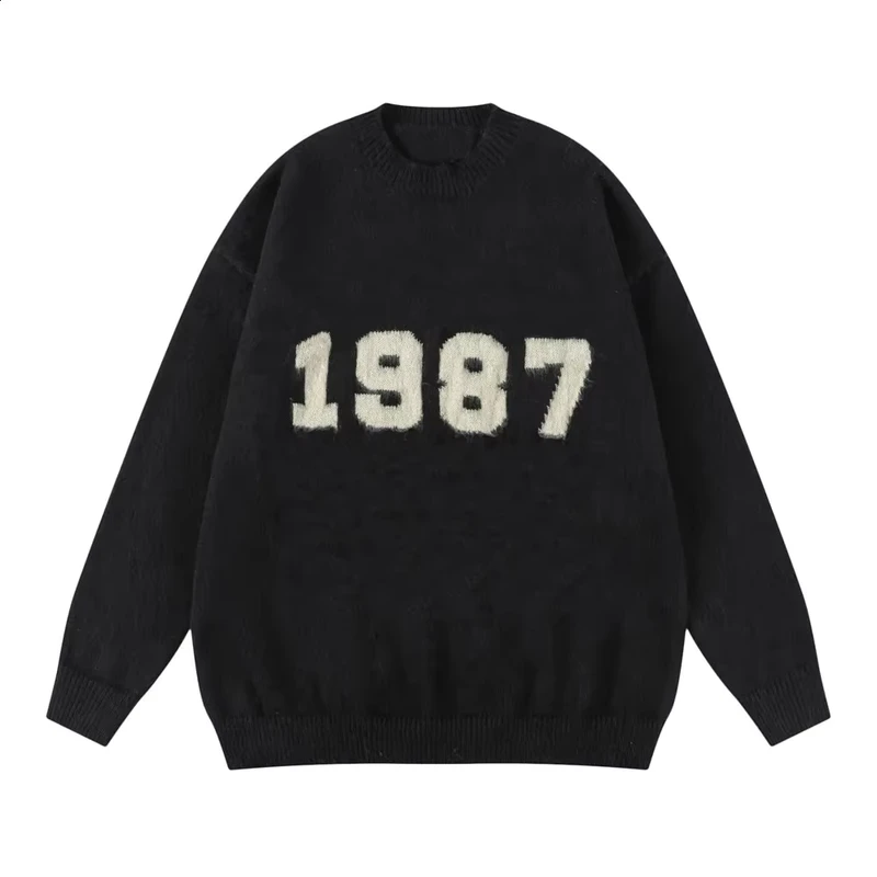 Custom Men's Cotton Knit Sweater with Letter Embroidery and Pattern