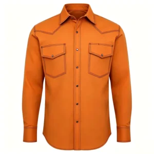 Custom Men’s Fire Resistant Work Shirts Long Sleeve Flame Retardant Welding Shirt FR Western Pearl Snap Shirts