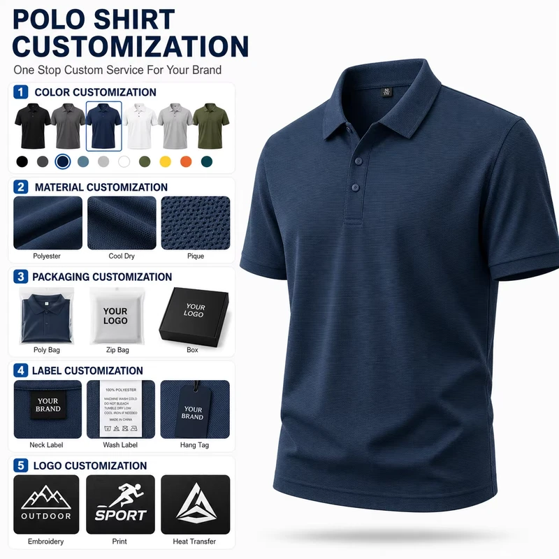Custom Men's Golf Polo Shirt Full Print Breathable Quick Drying Short Sleeve Guarantee Quality Golf Polo Shirts
