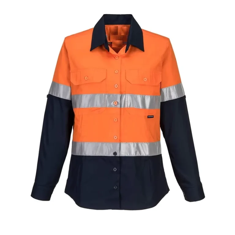 Custom-Mens-Industrial-Security-Workwear-Long-Sleeve-Hi-Vis-Cotton-Construction-Safety-Work-Shirt-Reflective