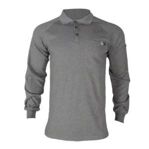 Custom Men’s Long Sleeve Knit Flame Resistant T Shirts NFPA2112 CAT2 Welding Moisture Wicking FR Polo Fire Retardant Shirts