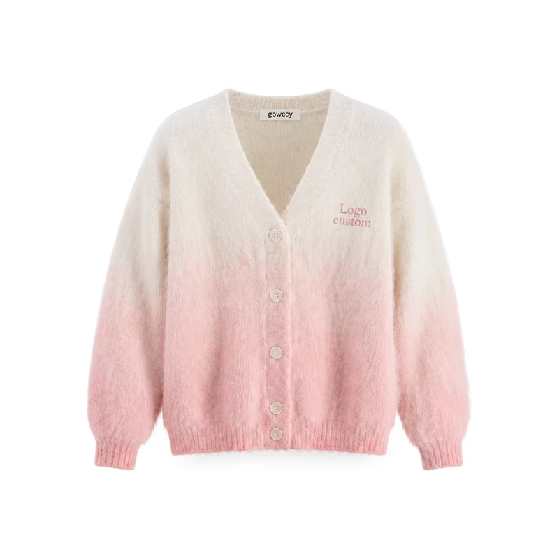 Custom Men's Mohair Anti Wrinkle Autumn Pullover Sweater With Breathable Warm Knitwear Character Pattern And Front Logo