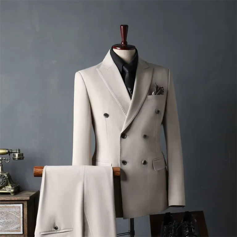 Custom-Mens-Oatmeal-Polyester-Suit-Set-Business-Formal-Blazer-Trousers-for-Wedding-Prom-Office-Uniform-Bulk-Order