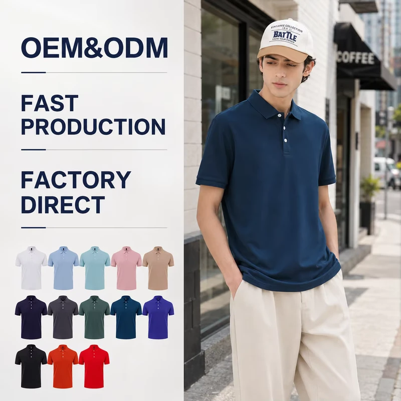 Custom Men's Polo Shirts Stylish Business Casual Soft Breathable High Quality Golf Workwear Office Daily Clothes
