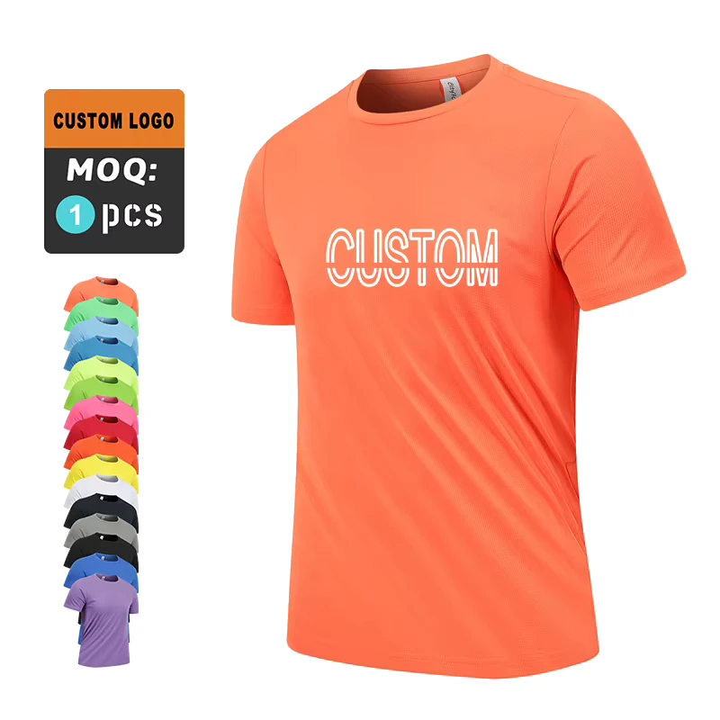 Custom Men's Polyester Quick Dry Unisex Gym Sports T-Shirt with Sublimation Printing