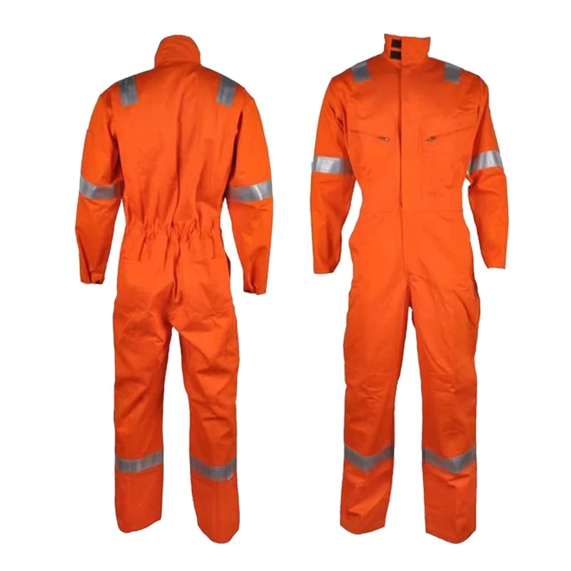 Custom Men's Reflective Breathable High Vis Zipper Coverall Waterproof Anti wrinkle Polyester Safety Workwear
