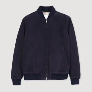 Custom Mens Sheepskin Suede Leather Varsity Jacket