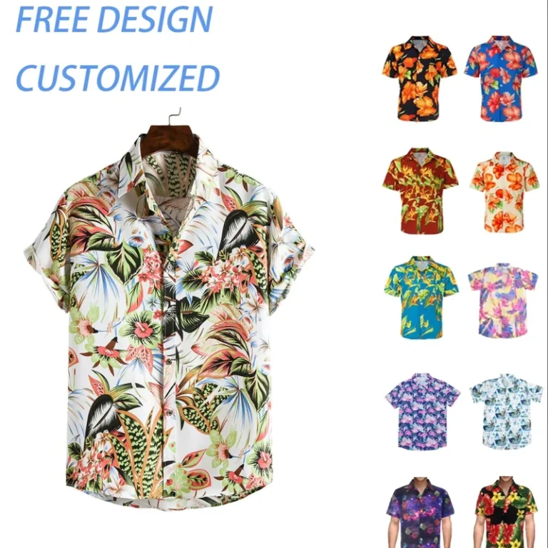 Custom-Mens-Short-Sleeve-Floral-Hawaiian-Shirt-Sublimation-Printed