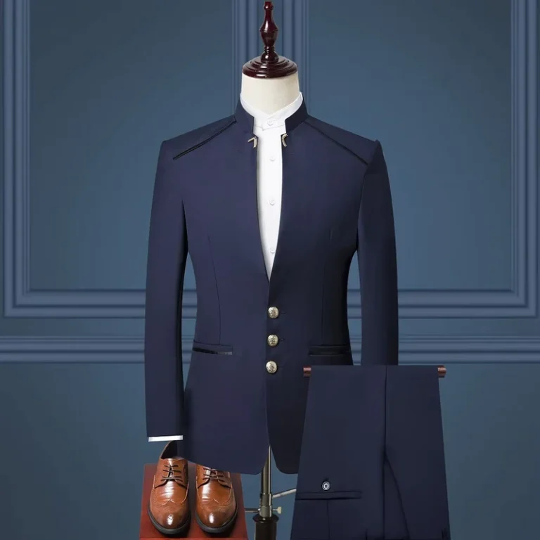 Custom-Mens-Suit-Three-piece-British-Style-Stand-Collar-Zhongshan-Suit-Formal-Dress-Suit