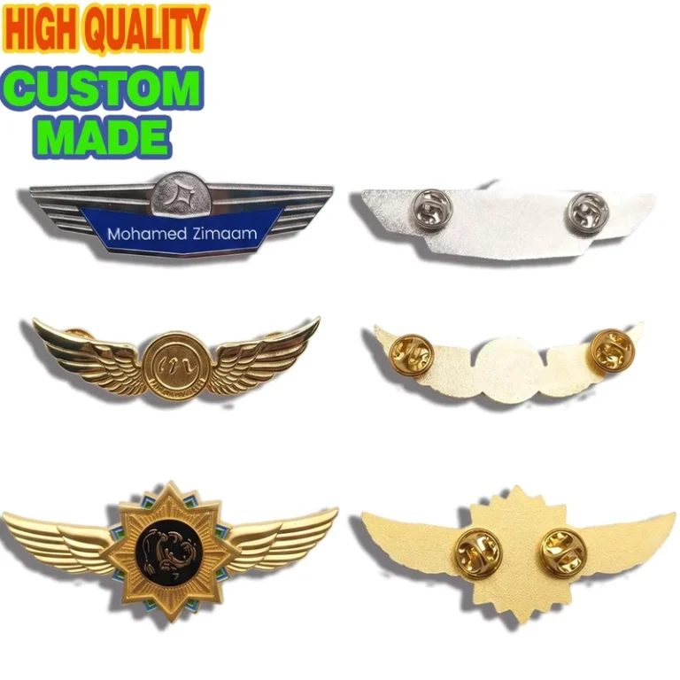 Custom-Metal-Pilot-Wings-Badge-Gold-Plated-Aviation-Pin-Insignia-Captain-Flight-Crew-Uniform-Accessories-Corporate-Identity-Gift