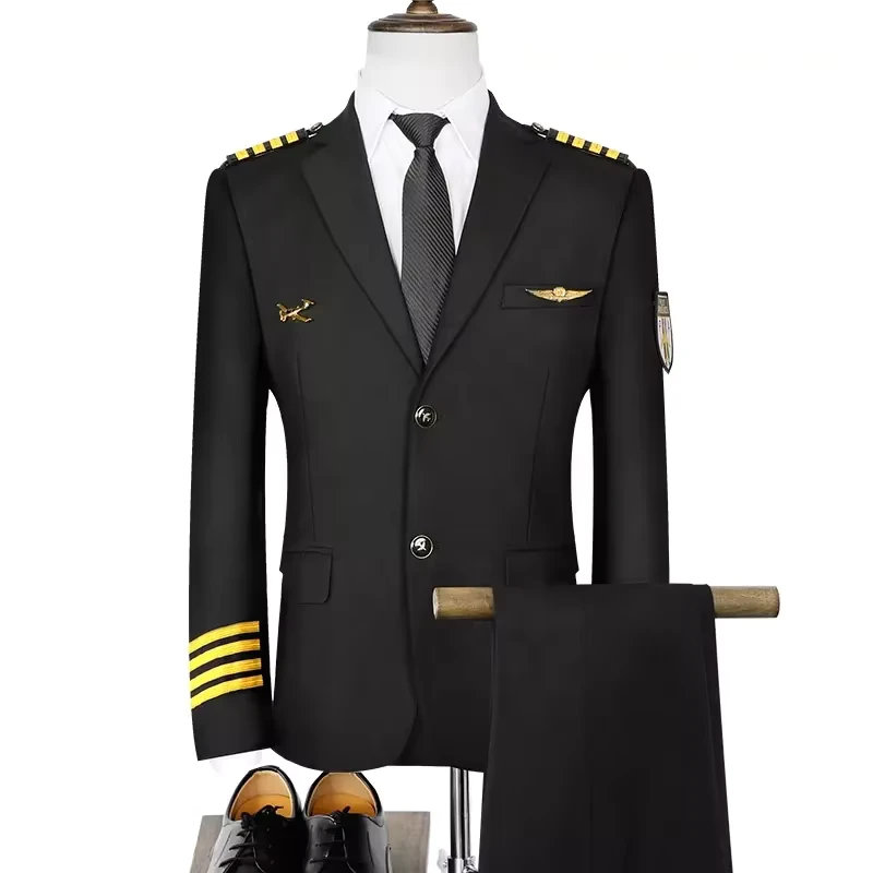 Custom New Design Pilot Hostess Suit Flight Attendant Airlines Uniforms With Any Logos Size Staff Uniforms