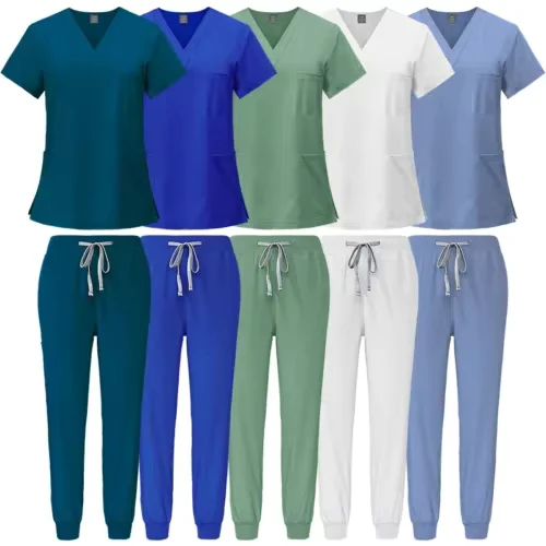 Custom Nurse Scrubs Sets Pet Spa Hospital Medical Beauty Salon Uniform Adjustable Dental Scrubs Suit