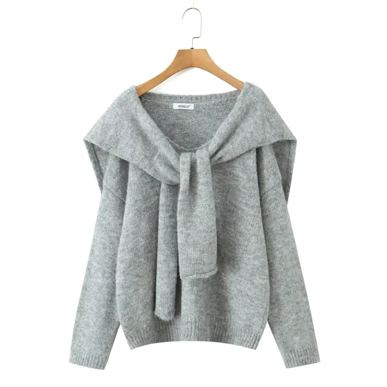 Custom-OEM-Autumn-French-Temperament-Shawl-Long-Sleeve-Two-Piece-Sweater