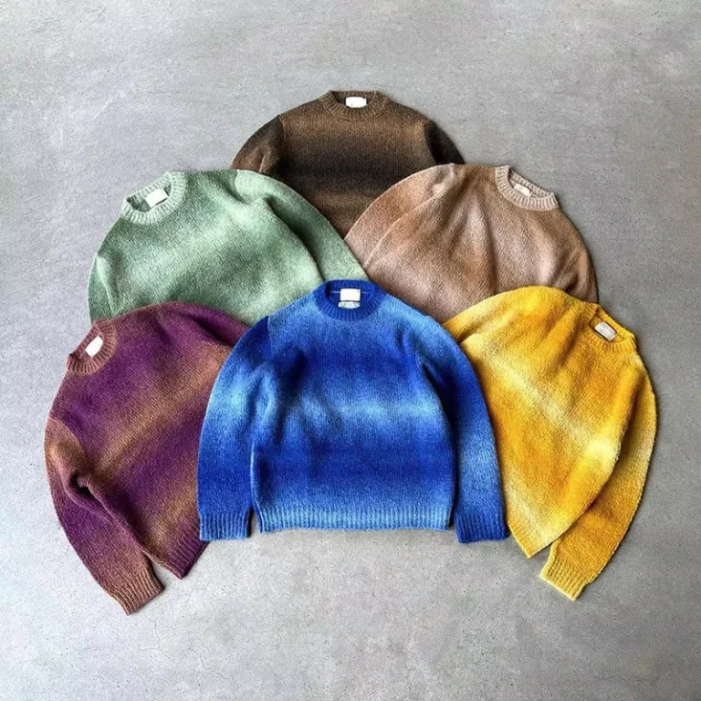 Custom-OEM-Crew-Neck-Sweater-Long-Sleeve-Striped-Sweater-Men-Gradient-Knitted-Pullover-Jacquard-Knitwear-Men-Mohair-Sweater