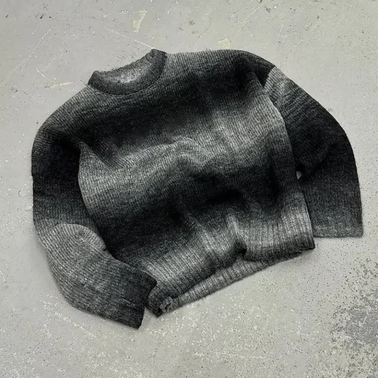 Custom-OEM-Long-Sleeve-Knitted-Sweater-Ombre-Gradient-Multi-Color-Fuzzy-Heavyweight-Soft-Pullover-Crewneck-Knitwear-Men