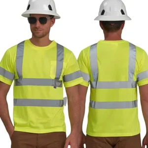 Custom OEM ODM ANSI Class 2 Hi Vis Safety T Shirts Polo Shirts Polyester Quick Dry Reflective Workwear Construction